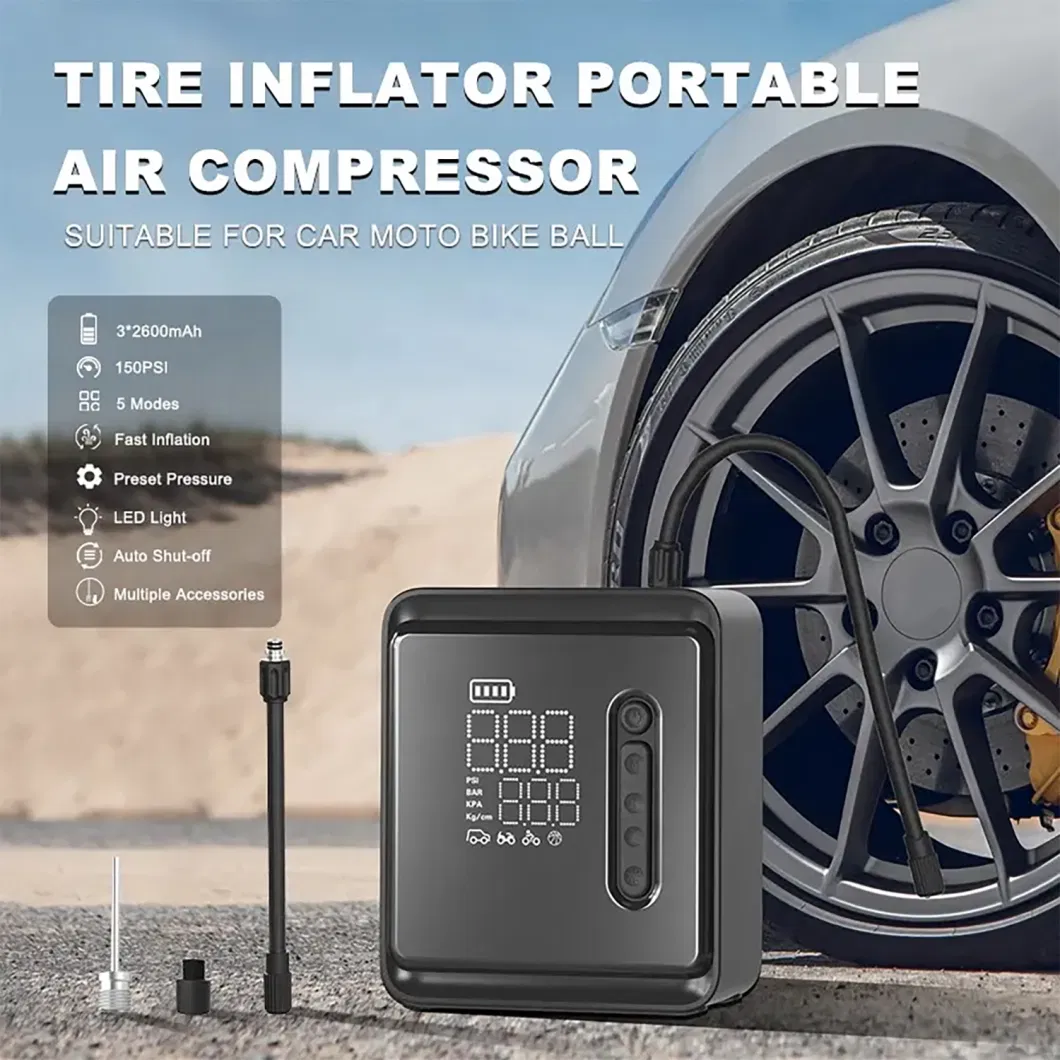 Rechargeable Cordless Intelligent Digital Car Tire Air Pump Tire Inflator