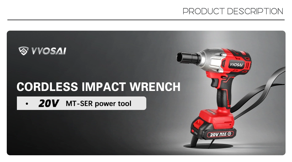 High Quality China Factory Vvosai 20V Cordless Impact Wrench