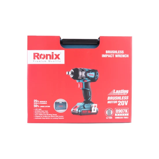 Ronix Brushless Rechargeable Lithium 20V Cordless Impact Wrench