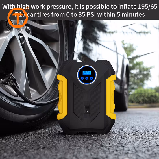 Tire Inflator Portable Air Compressor with Pressure Gauge 150 Psi Cordless Car Tire Inflator Auto Fast for Car Bike Motorcycle and Ball